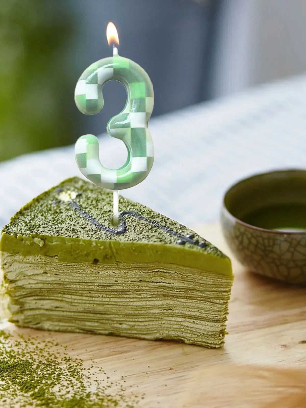 7 Pieces Digital Cake Candle Decoration Minecraft Theme Green, Wishing Candle Kids Birthday Party, Digital Cake Candle Decoratio