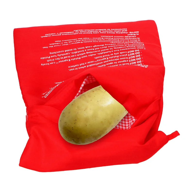 Microwave Baking Potatoes Bag Washable Cooker Bag Oven Steam Pocket Quick Baked Potatoes Rice Pocket Soil Bean Bag