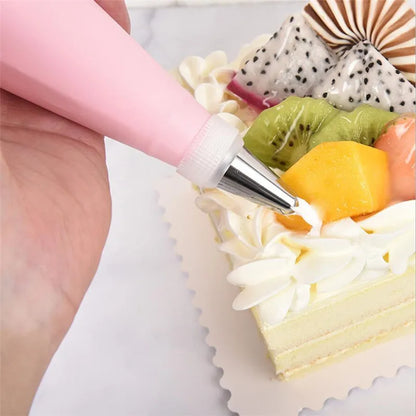 4pcs Silicone Piping Bags with Nozzles – Reusable Icing Bags for Cake Decorating &amp; Pastry Cream