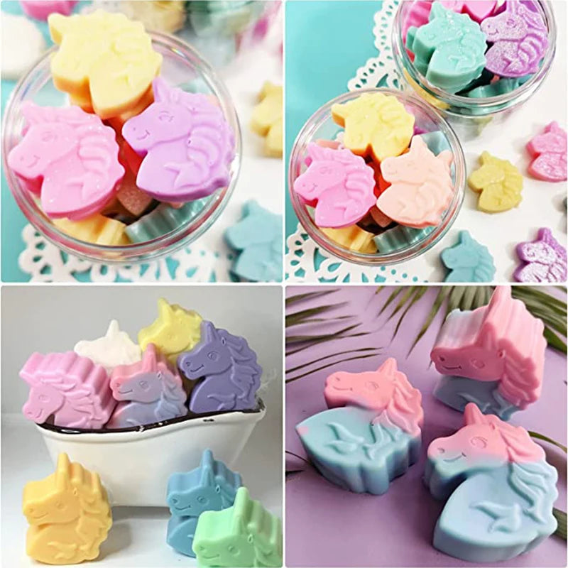 Unicorn Silicone Mold For Baking Cake Chocolate Candy Pan Soap Making Supplies Licorne Bath Bomb Crayon For Children Baby Shower