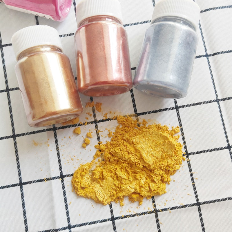 15g Edible Gold Powder Mousse Cake Fondant Macaron Chocolate Glitter Powder Silver Powder Baking Cake Color Decorating Tools