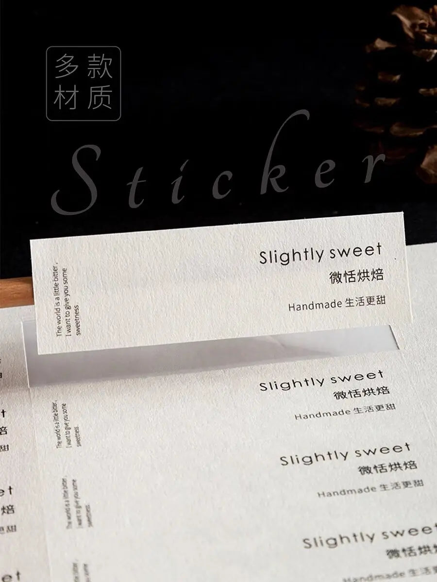 Custom Rough Texture Label Aesthetic Adhesive Stickers Personalized Logo Text Coffee Cake Baking Gift Packaging Product Sealing