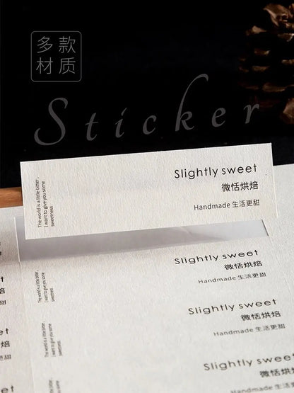 Custom Rough Texture Label Aesthetic Adhesive Stickers Personalized Logo Text Coffee Cake Baking Gift Packaging Product Sealing