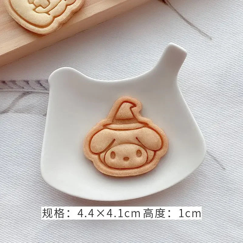 Halloween Sanrios Anime Kawaii Cookie Mold Cute Ghost Hellokittys Cinamolol Parent Child DIY Family Cartoon Baking Mold Gifts