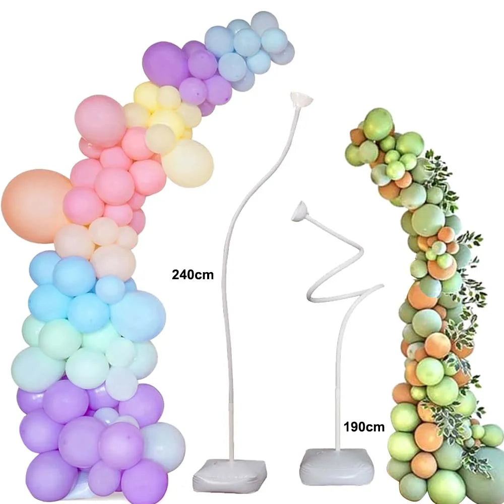 Balloon Stand Arch Free Bending Shape Stand Balloon Column with Base Wedding Birthday Party Baby Showers Decorations 2.8M/1.9M