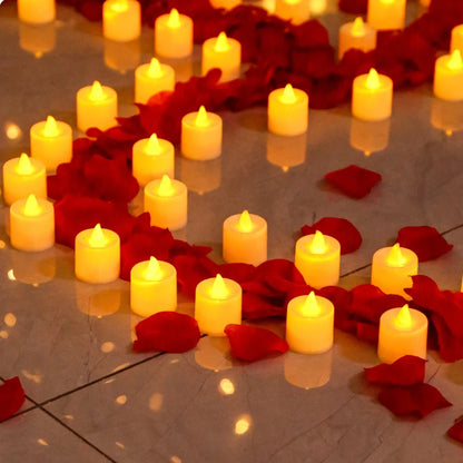 12-1Pcs Colorful LED Candles Battery Operated Flameless Tealight Fake Candles Lamp Wedding Birthday Party Home Decoration Lights