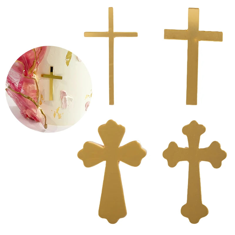 Christian Cross Cake Topper Acrylic Cake Decorations God Bless Cake Topper Party For Baking Cake Party Supplies