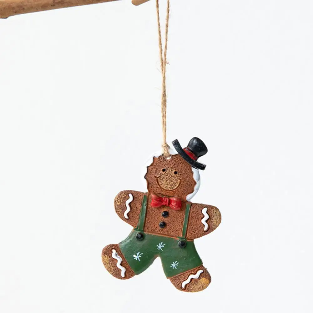Resin Christmas Ornaments Festive Tree Ornaments Adorable Christmas Resin Gingerbread Man Ornament Festive Xmas Tree Decoration