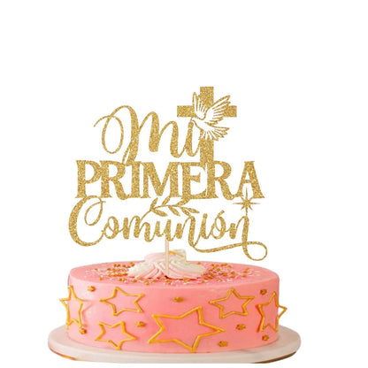 1PC My first communion cake topper in Spanish,used for God&