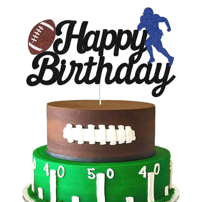 Cake Topper Cricket Basketball Football Sports Rugby Happy Birthaday Guitar Party Cupcake Toppers Decoration Baking Supplies DIY