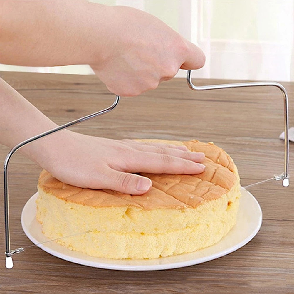 Double Line Adjustable Metal Cake Cut Slicer Bread Divider Washable Cake Pastry Slicer Tools Decorating Mold for Baking Supplies