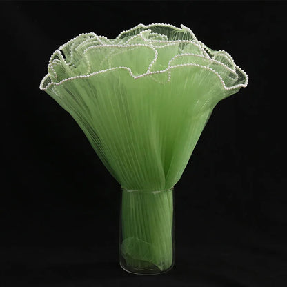 28cmx400cm Flower Wrapping Paper Pearl Wave Yarn Lace Mesh Florist Bouquet Valentine&