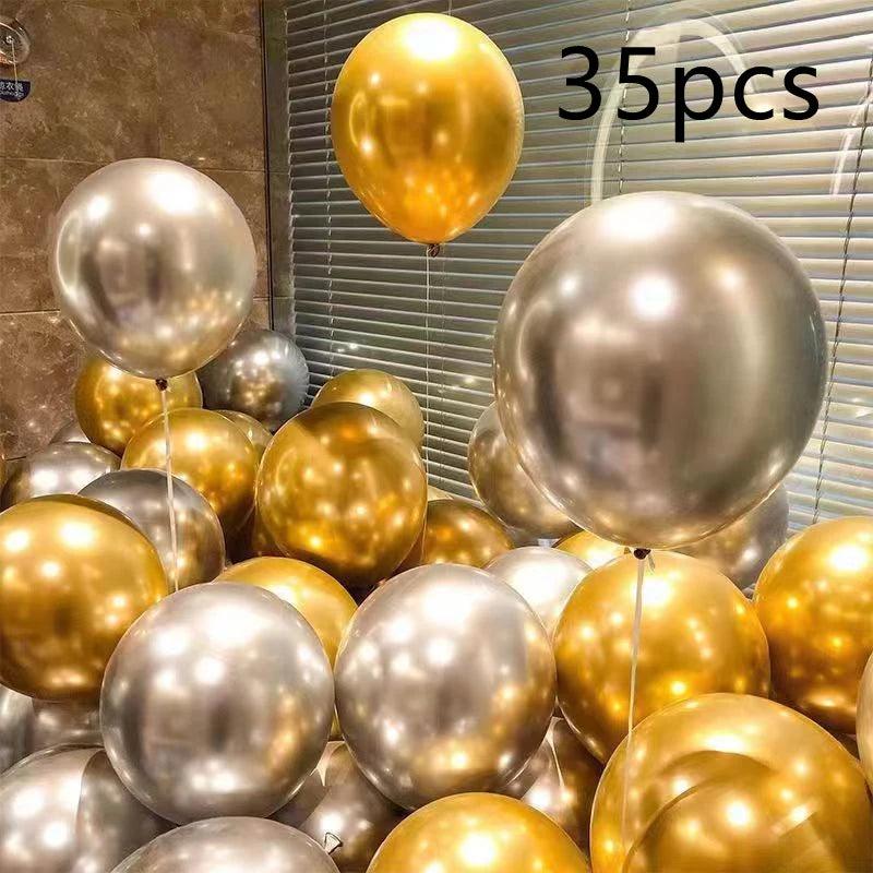 16pcs Black Metallic Sequin Balloons – Party Decorations for Birthday, Wedding &amp; Graduation