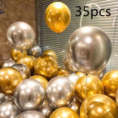 16pcs Black Metallic Sequin Balloons – Party Decorations for Birthday, Wedding &amp; Graduation