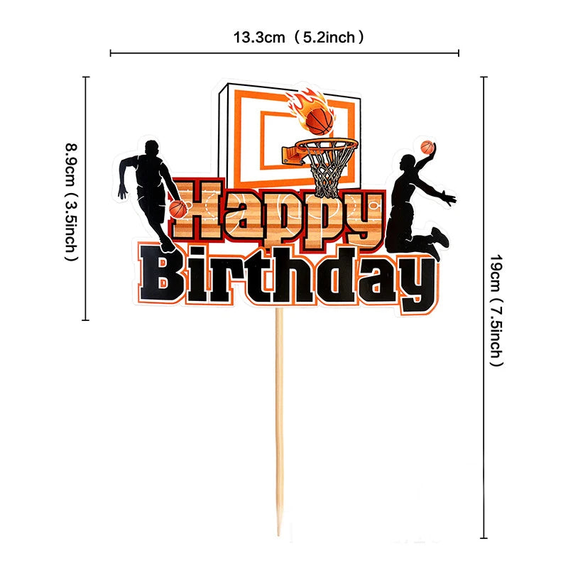 Basketball Cake Topper Football Soccer Happy Birthaday Wedding Love Kids Party Cupcake Toppers Decoration Baking Supplies DIY