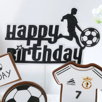 Adorable Basketball Cupcake Topper Happy Birthday Party Supplies Theme Sports Football Cake Decoration Sneakers Pattern Ornament