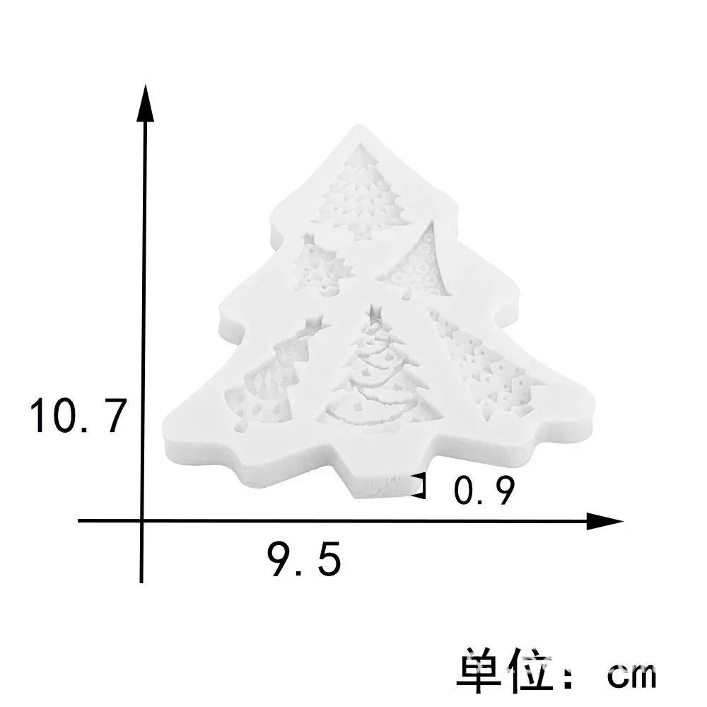 Chrsitmas Decor Silicone Molds Xmas Tree Shape DIY Cake Mold Candy Chocolate Biscuits Mould Reusable Tools Accessories Supplies