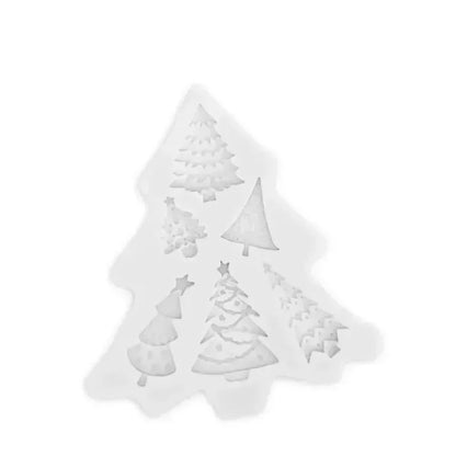 Chrsitmas Decor Silicone Molds Xmas Tree Shape DIY Cake Mold Candy Chocolate Biscuits Mould Reusable Tools Accessories Supplies