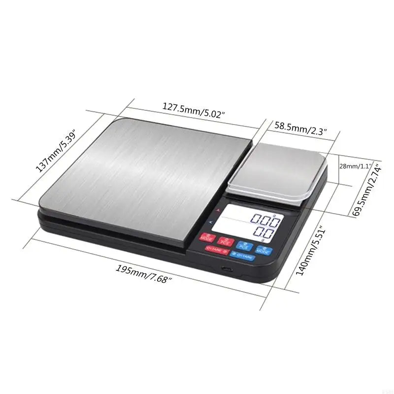 E5BE Dual Platform digital Kitchen &amp; Scale Tare Clear Backlight Dispaly for Smart Counting for Food Ingredients Baking