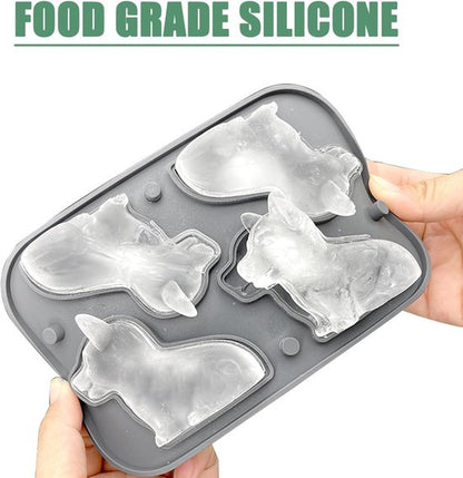 3D Corgi Ice Cube Mold - With Integrated Funnel - Cute Dog Shape - Silicone &amp; Easy De-molding