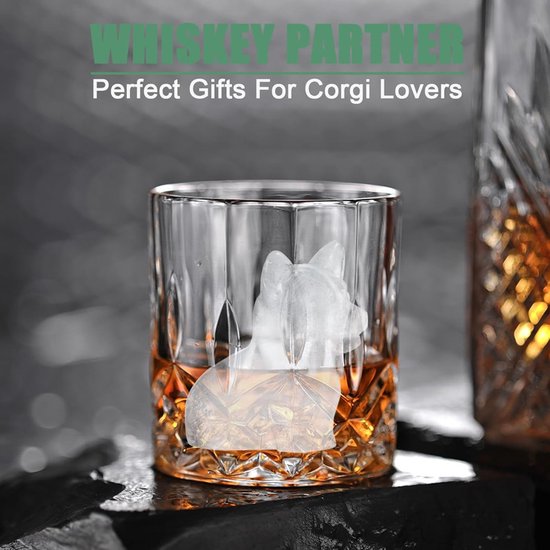 3D Corgi Ice Cube Mold - With Integrated Funnel - Cute Dog Shape - Silicone &amp; Easy De-molding