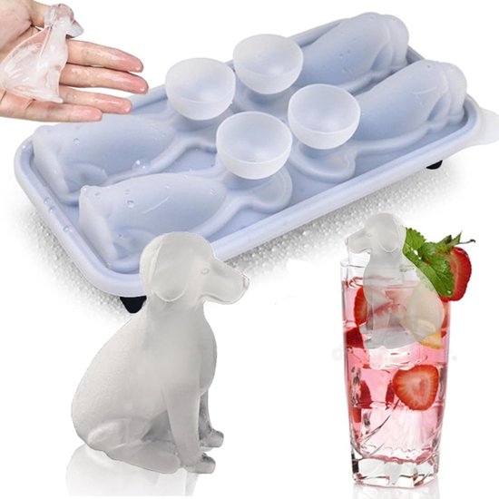 3D Labrador Ice Cube Mold - With Integrated Funnel - Dog Friendly Shape - Silicone &amp; Easy De-molding