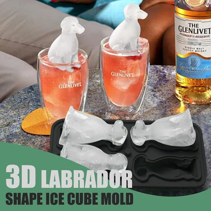 3D Labrador Ice Cube Mold - With Integrated Funnel - Dog Friendly Shape - Silicone &amp; Easy De-molding