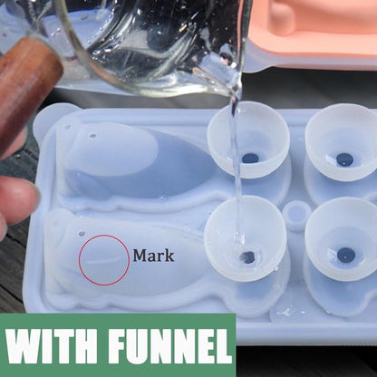 3D Labrador Ice Cube Mold - With Integrated Funnel - Dog Friendly Shape - Silicone &amp; Easy De-molding