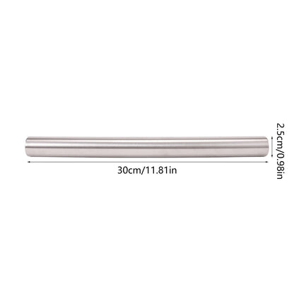 Rolling Pin, Baking Dough Roller, Rolling Pin, Stainless Steel Rolling Pin, Dough Rollers, for Baking Kitchen Utensils, for Dumpling, Tortilla, Pizza, Pie, Bread, Pastry Silver,L