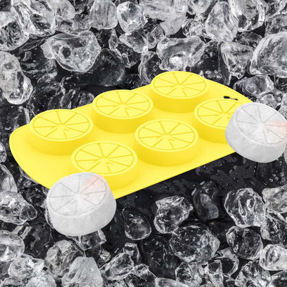 Friut Shaped Silicone Mold, 6 Cavity Lemon 3D Bakeware Mold, Nonstick Food Grade Mold for Soap, Candies, Fondant, Chocolate Yellow
