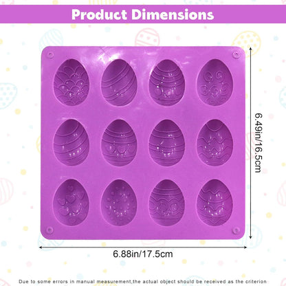 2Pcs Easter Egg Silicone Molds, 8 Cavity Easter Egg Shaped Chocolate Mold, Non-stick Jello Mold Silicone Baking Mold for DIY Cake Decoration,Candy, Pastry, Muffin, Bread, Ice Cube, Soap