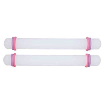 2Pcs Plastic Rolling Pin Safe Durable Sturdy Plastic Nonstick Surface Wide Application Small Rolling Pin