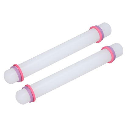 2Pcs Plastic Rolling Pin Safe Durable Sturdy Plastic Nonstick Surface Wide Application Small Rolling Pin