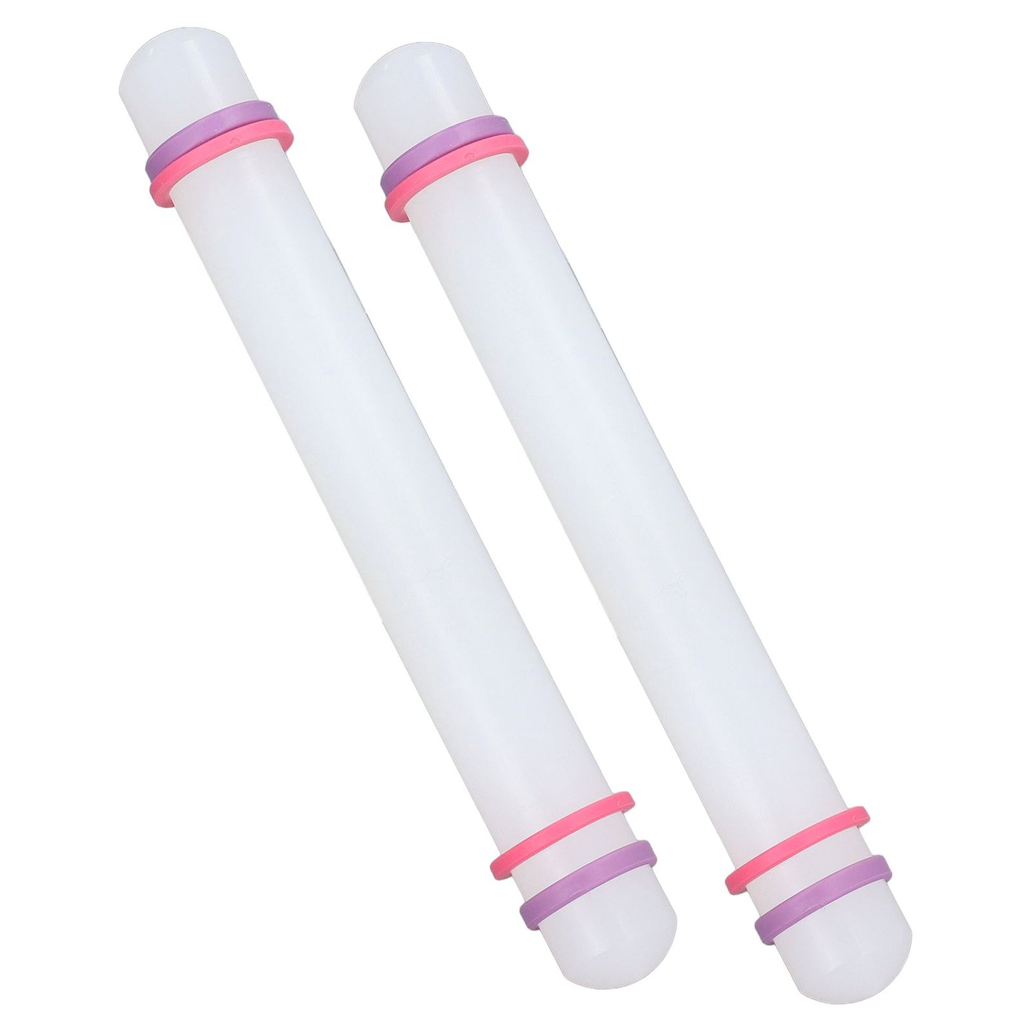 2Pcs Plastic Rolling Pin Safe Durable Sturdy Plastic Nonstick Surface Wide Application Small Rolling Pin