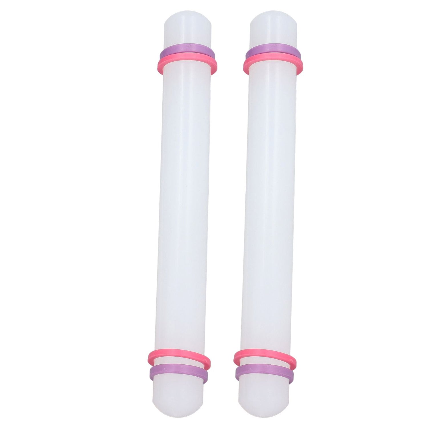 2Pcs Plastic Rolling Pin Safe Durable Sturdy Plastic Nonstick Surface Wide Application Small Rolling Pin