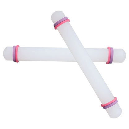 2Pcs Plastic Rolling Pin Safe Durable Sturdy Plastic Nonstick Surface Wide Application Small Rolling Pin