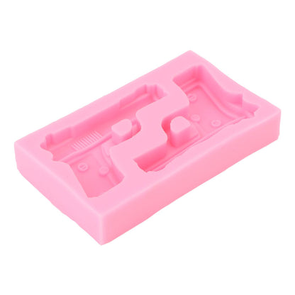 3D Weapon Shape Silicone Molds Pistol Shaped Baking Molds for Making Cake Chocolate Candy Crafting Pink