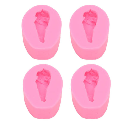 4 Pcs Silicone Mold Drumstick Shape Fondant Silicone Mold Chocolate Cake Decorating Mold DIY Pastry Baking Mold