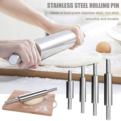 Stainless Steel Rolling Pin Non Stick Rolling Pin for Baking Dough Pizza Pie Baking Making Tool Kitchen Accessories