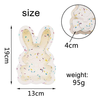Bunny Shape Nonstick Silicone Mold 3D Easter Bunny Mold Fondant Cake Baking Mold for DIY Cake Soap Jelly Pastry