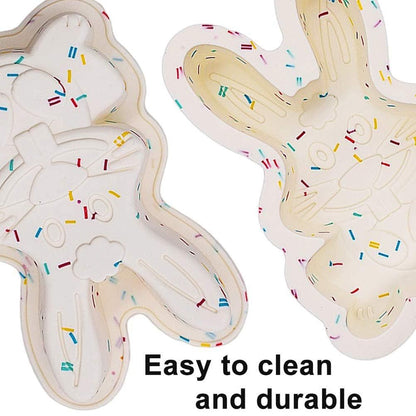 Bunny Shape Nonstick Silicone Mold 3D Easter Bunny Mold Fondant Cake Baking Mold for DIY Cake Soap Jelly Pastry