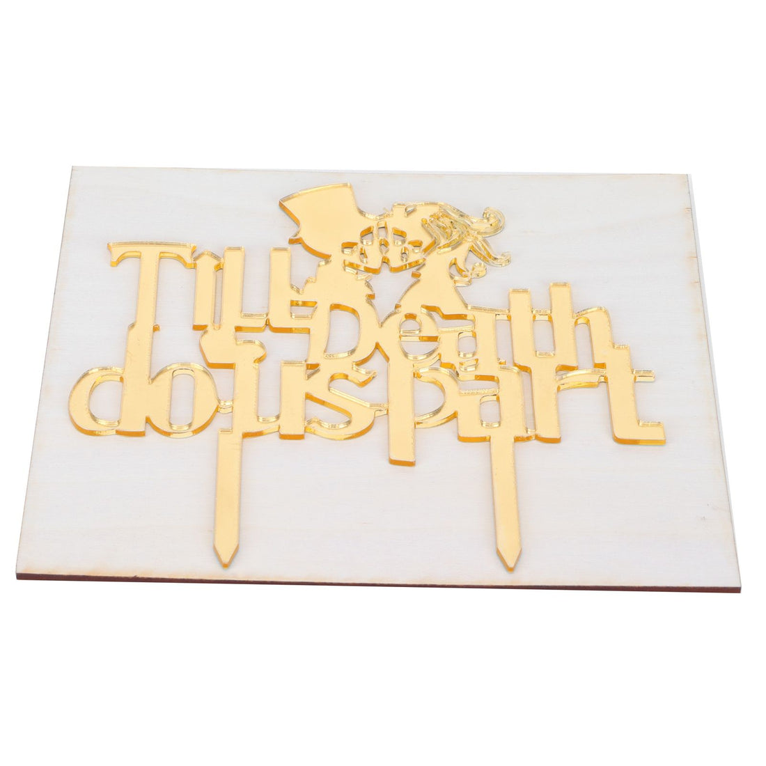 Acrylic Cake Topper Mirror Surface Insert Sticks for Wedding Party Holiday Cake Decoration