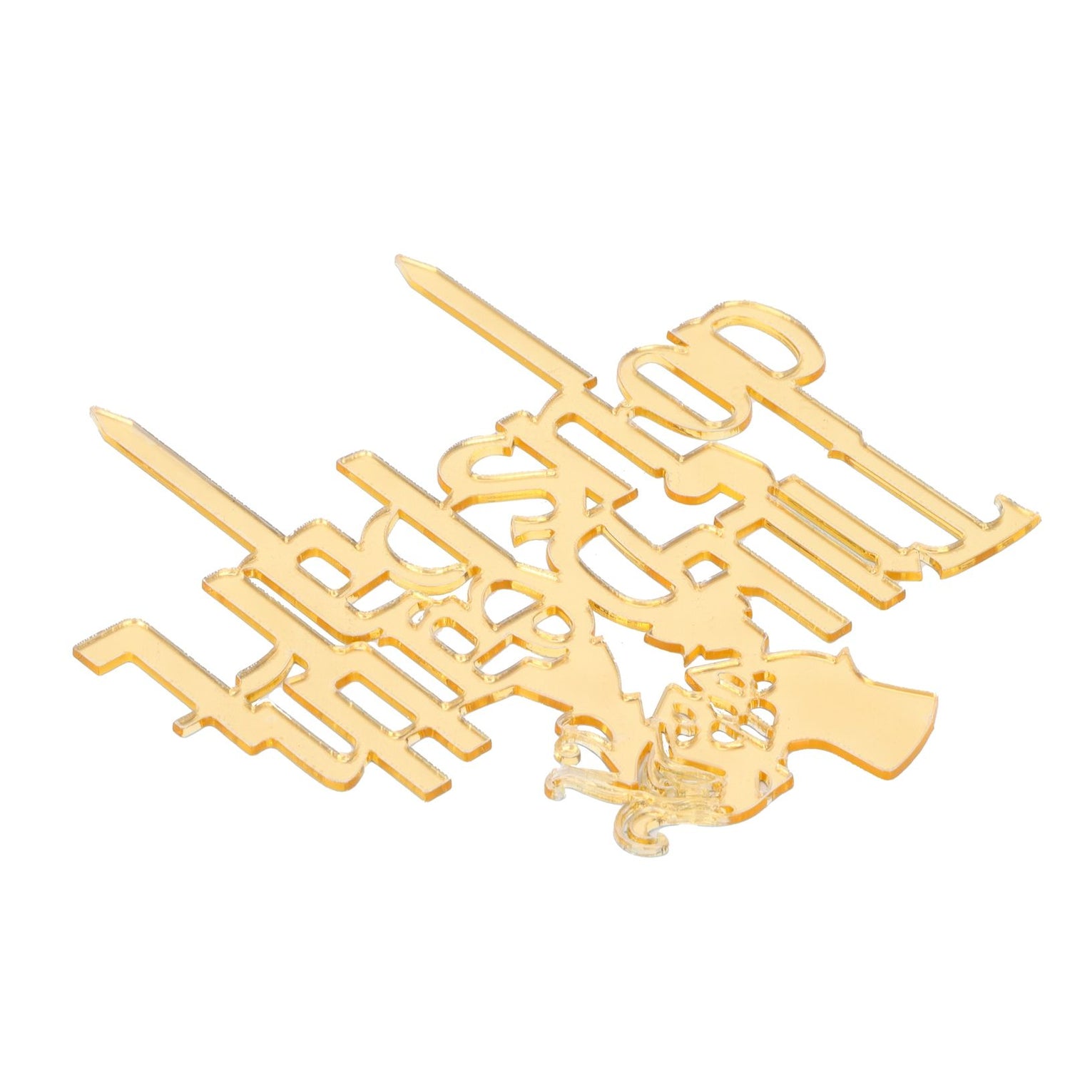Acrylic Cake Topper Mirror Surface Insert Sticks for Wedding Party Holiday Cake Decoration
