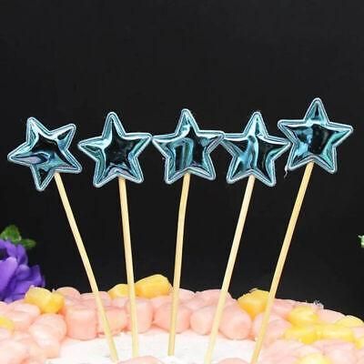 Happy Birthday Acrylic Cake Topper Cake Decoration Golden Silver Party - Blue-Star