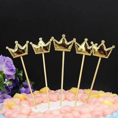 Happy Birthday Acrylic Cake Topper Cake Decoration Golden Silver Party - Gold-Crown