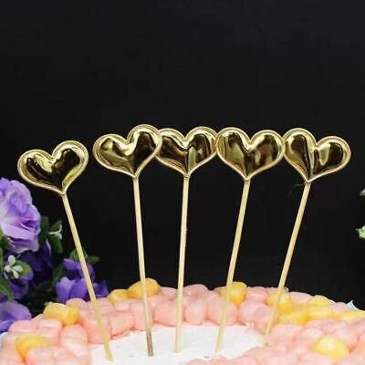 Happy Birthday Acrylic Cake Topper Cake Decoration Golden Silver Party - Gold-Heart