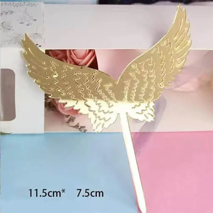 Happy Birthday Acrylic Cake Topper Cake Decoration Golden Silver Party - Gold-Heart