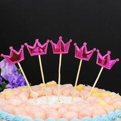 Happy Birthday Acrylic Cake Topper Cake Decoration Golden Silver Party - Rose Red-Crown