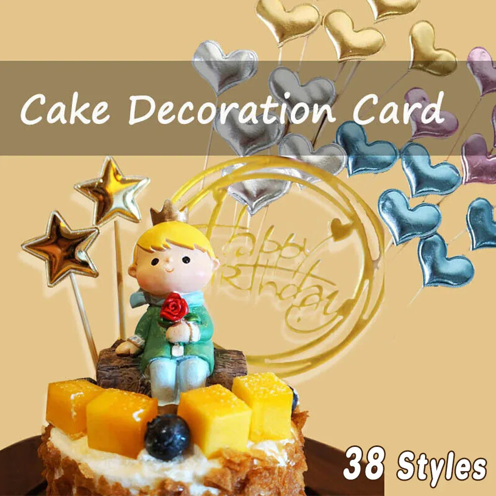 Happy Birthday Acrylic Cake Topper Cake Decoration Golden Silver Party - Gold-Z7 Acrylic