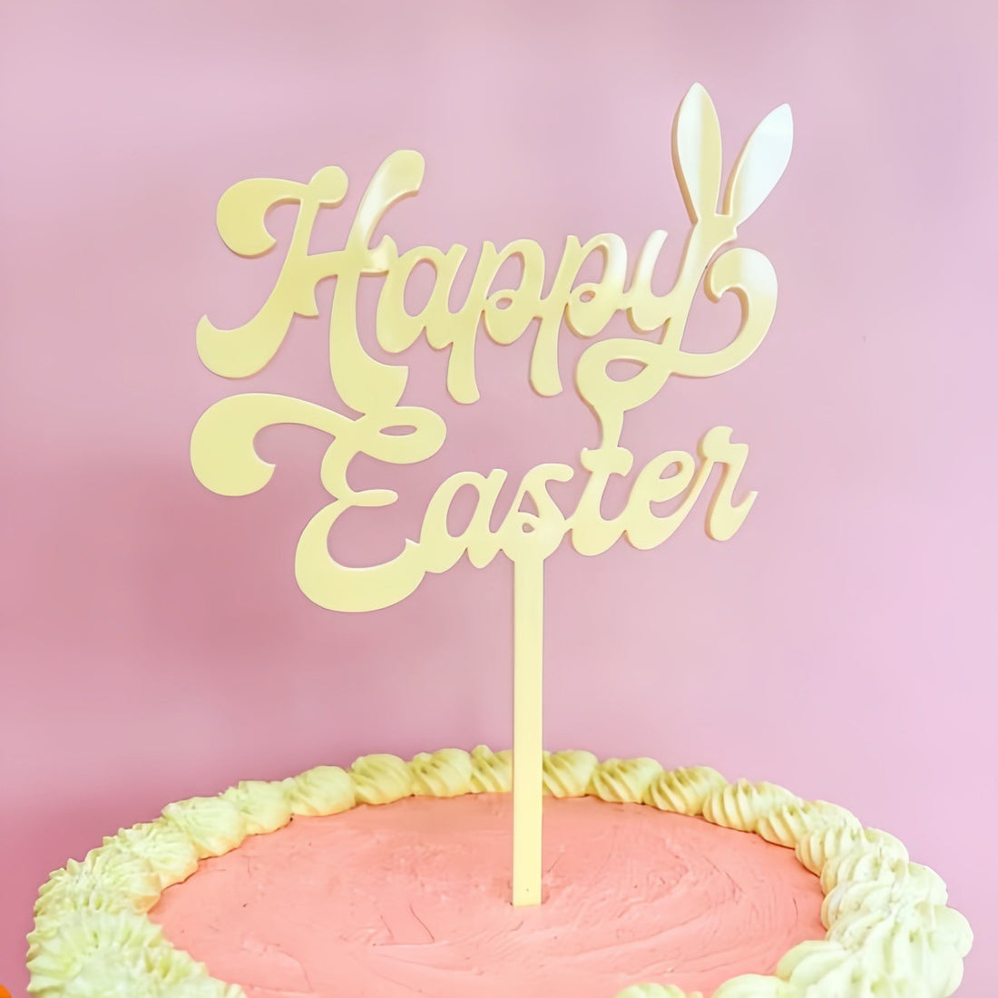 10-Piece Set of Elegant Easter Cake Toppers – Gold Acrylic "Happy Easter" Decorations with Bunny &amp; Egg Designs, Perfect for Party Cakes and Festive Table Settings(Style 8)